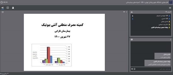 جلسه کمیته مصرف منطقی آنتی بیوتیک بیمارستان فارابی 